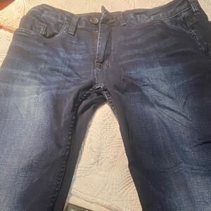 Buffalo David Bitton Slim Straight Dark Blue Washed Jeans